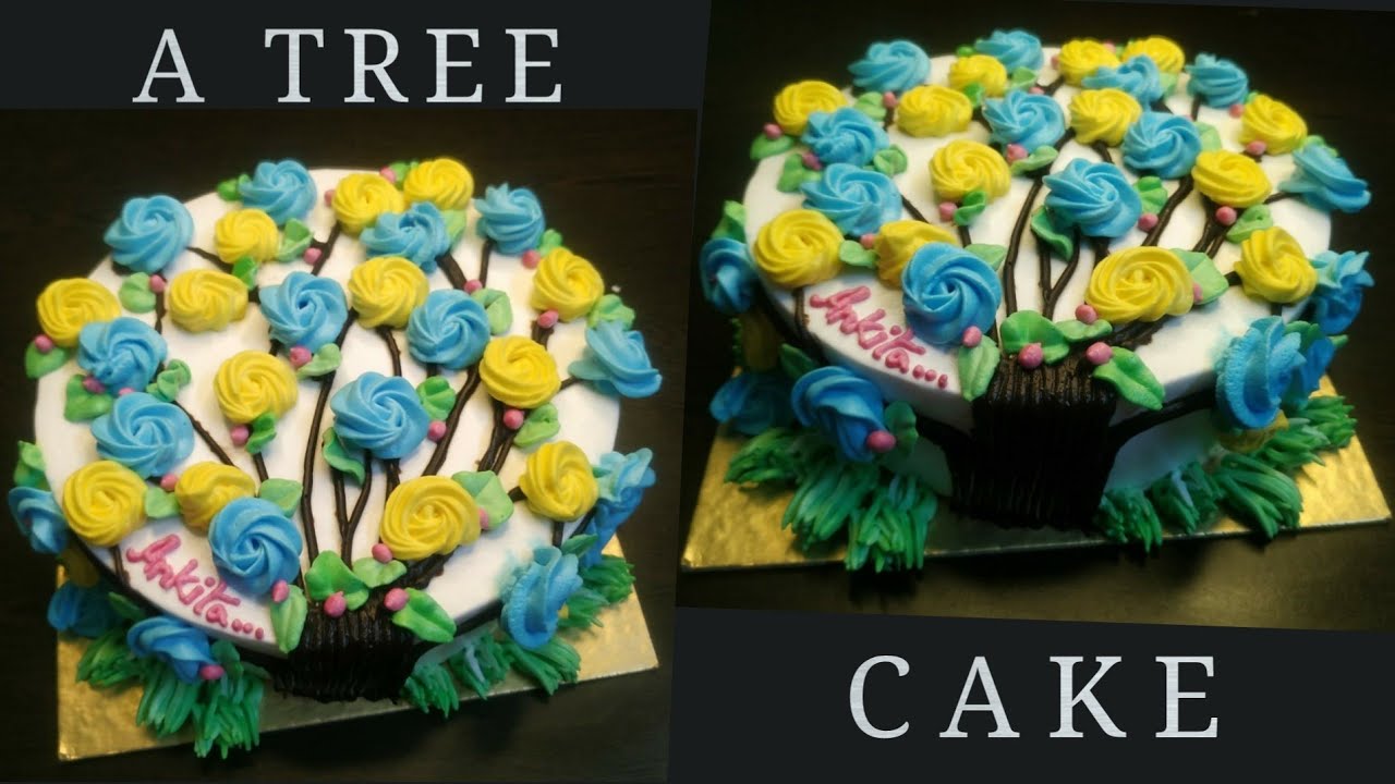 A Flower Tree 🌲 Cake | Ghar pe hi asani se banaiye designer cake | Yummy Recipe Corner