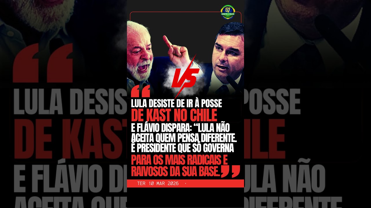 🚨 LULA DESISTE DE IR &Agrave; POSSE DE KAST NO CHILE E FL&Aacute;VIO BOLSONARO PROVOCA: 'TRANSBORDA INTOLER&Acirc;NCIA'