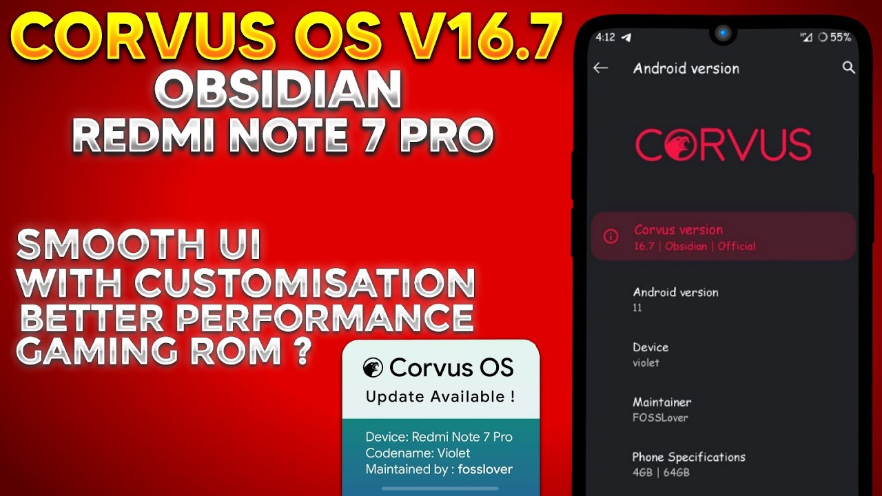 Corvus OS 16.7 Redmi note 7 pro | Full installation | Corvus OS 16.7 Obsidian | Best Gaming Rom ?