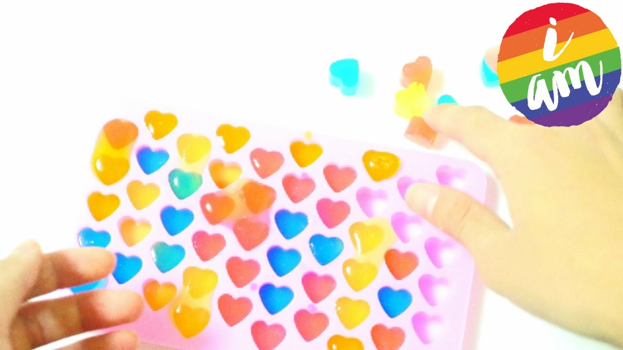 learning colors rainbow diy how to make educational toys heart jelly pudding gummy toys for kids