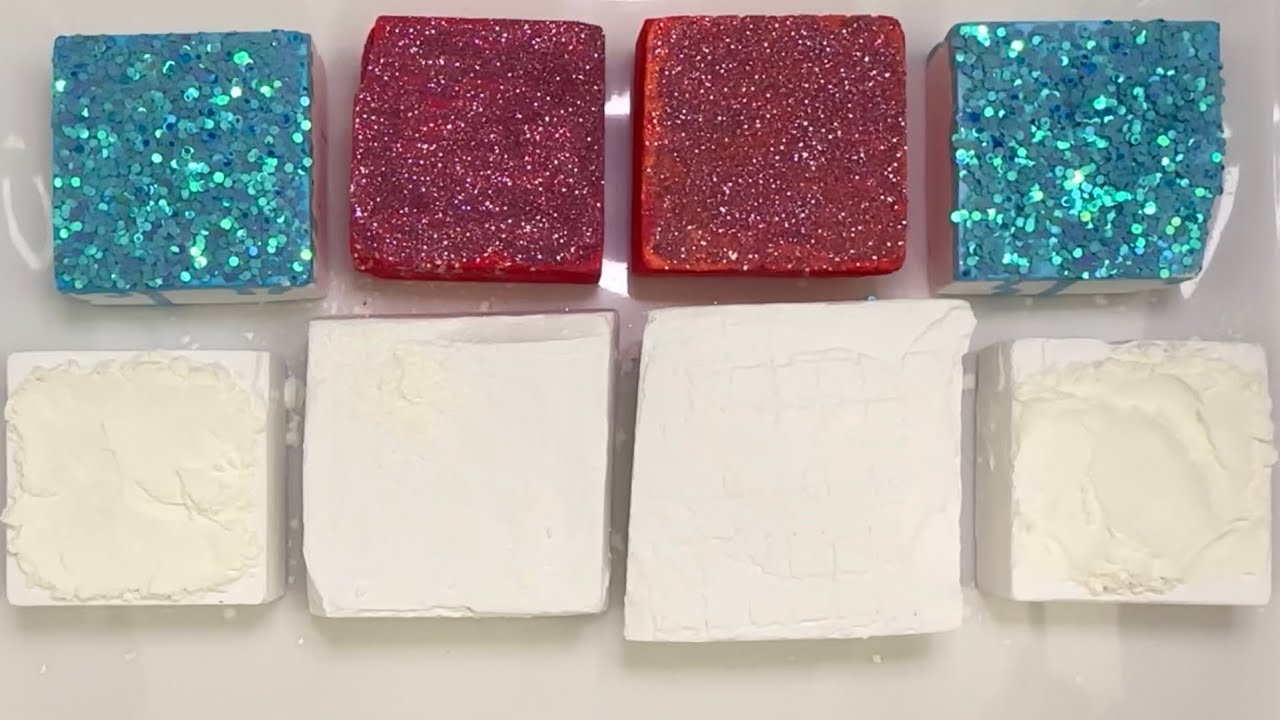 Gym Chalk ASMR | Glittery Soft Crispy Blocks & Unpolished Chalk Blocks