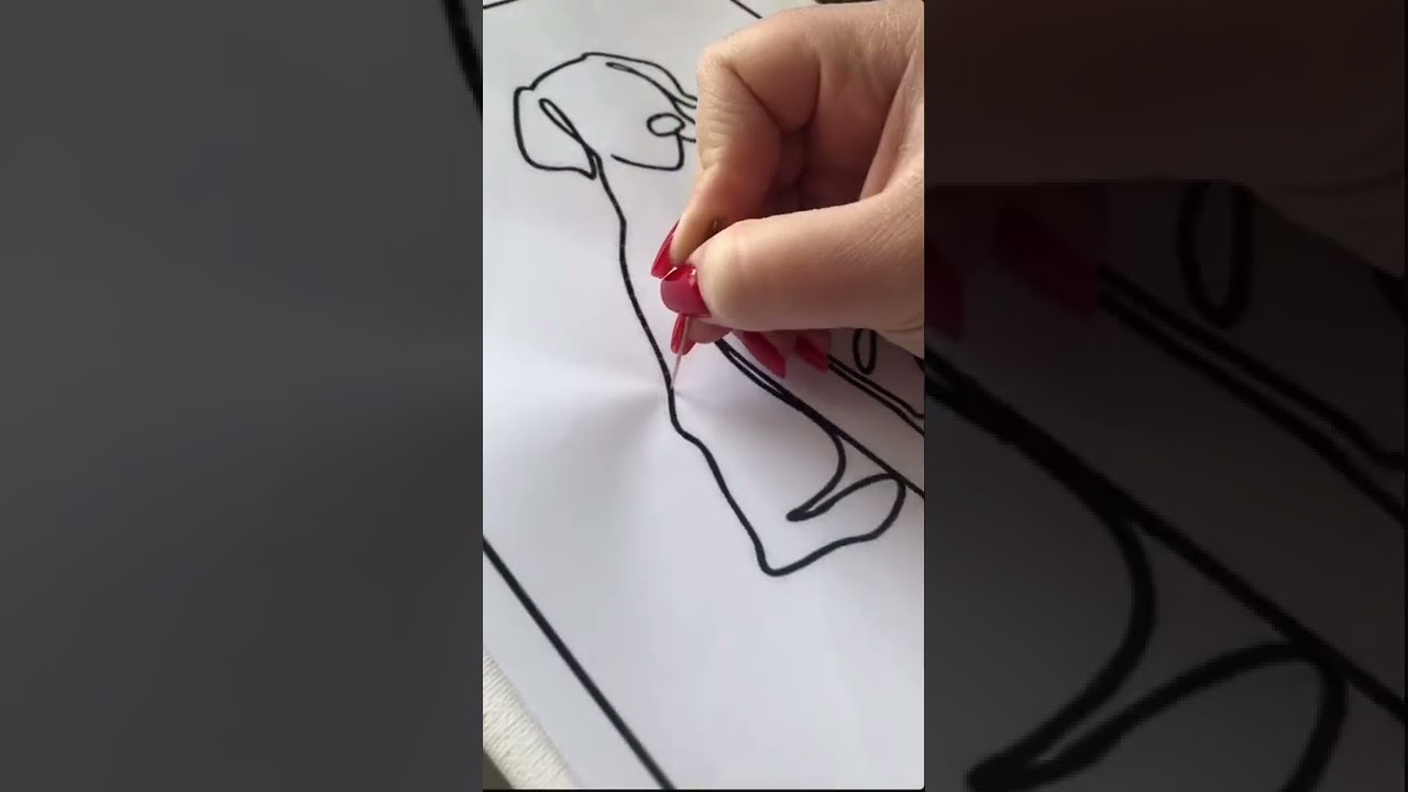 ✨Dog✨ LineArt Embroidery on canvas #lineart #art #canvas #painting #embroidery #dog