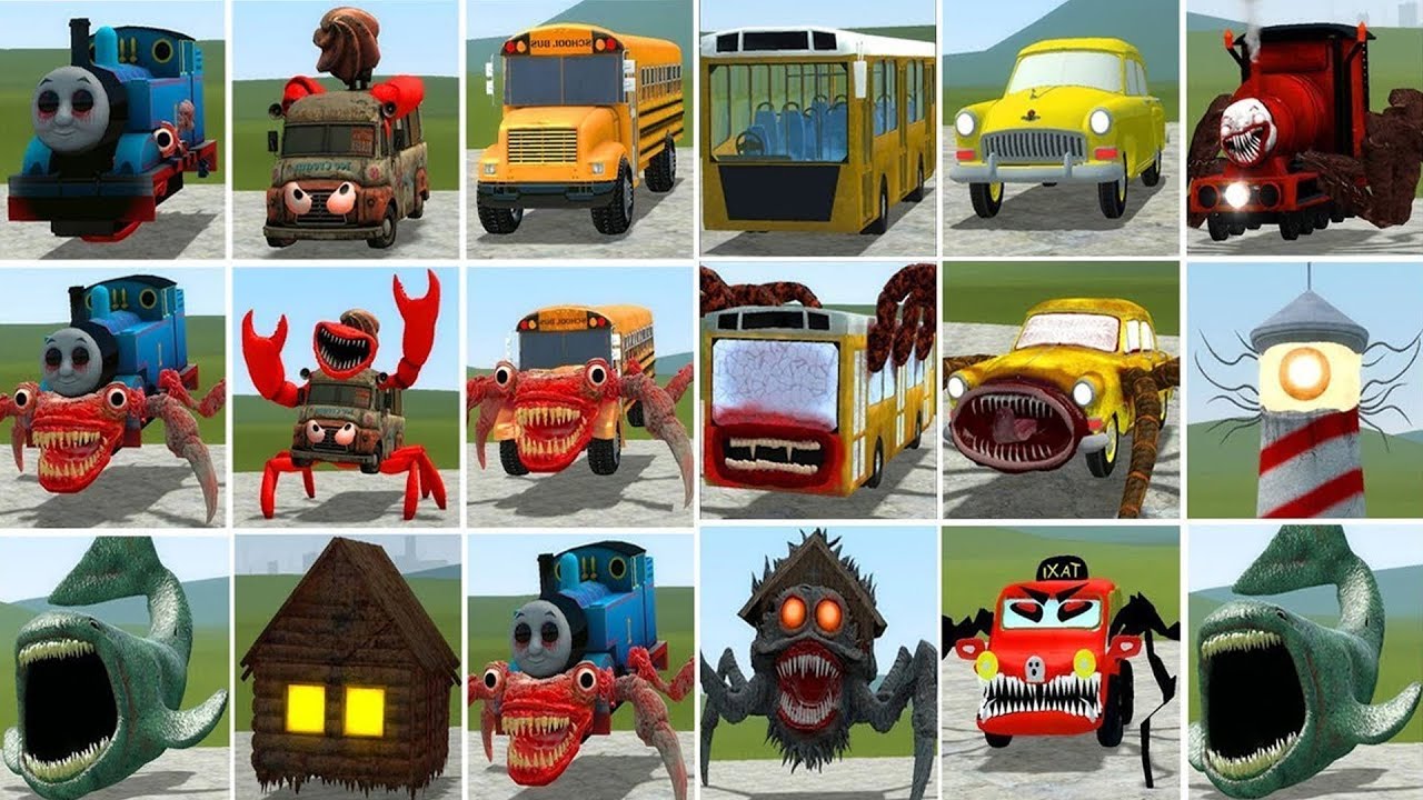 OLD AND NEW UPDATE:THE BLOOP, CAR EATER, BUS EATER, MONSTER HOUSE HEAD AND FRIENDS IN GMOD !!