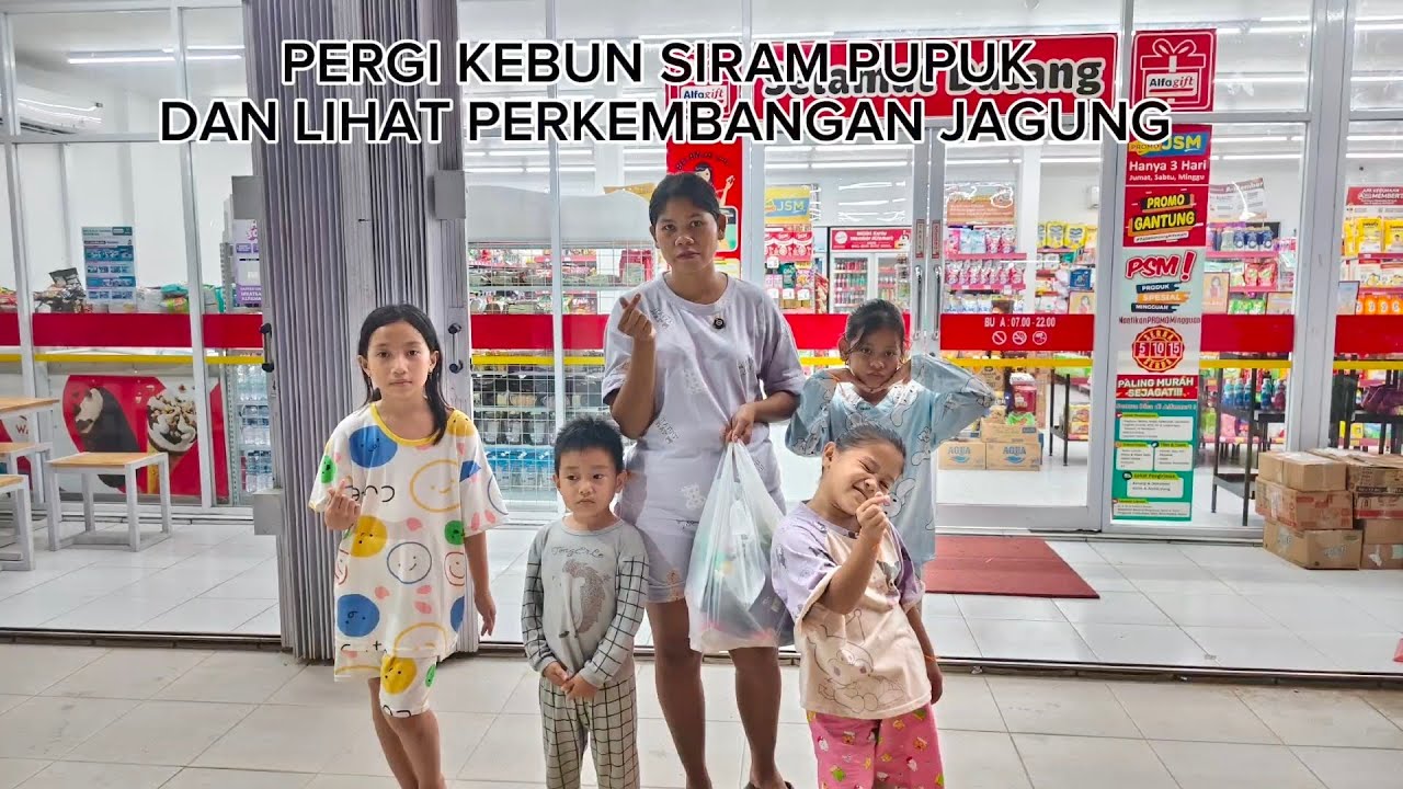AKHIRNYA JAGUNG YANG KAMI TANAM GAK LAMA LAGI BISA PANEN DAN LANJUT BAWA ANAK ANAK BELANJA SEDIKIT 