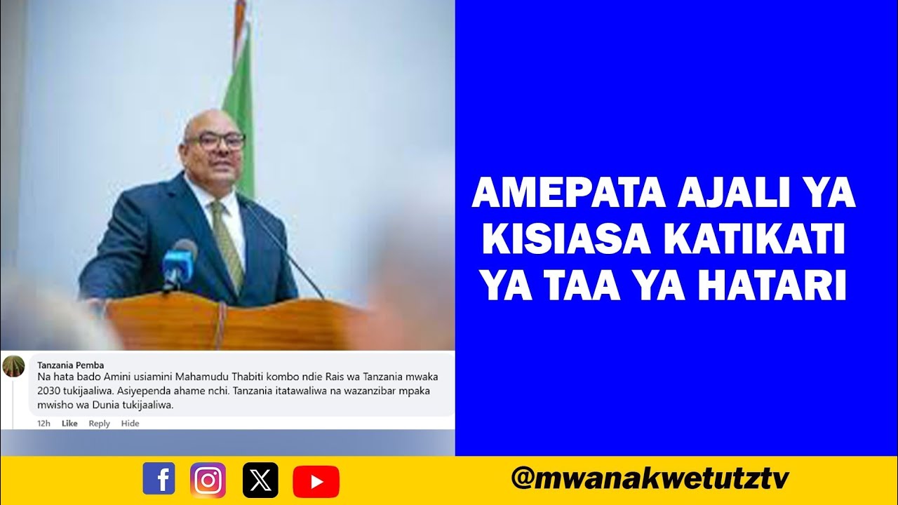 AMEPATA AJALI YA KISIASA KATIKATI YA TAA YA HATARI 