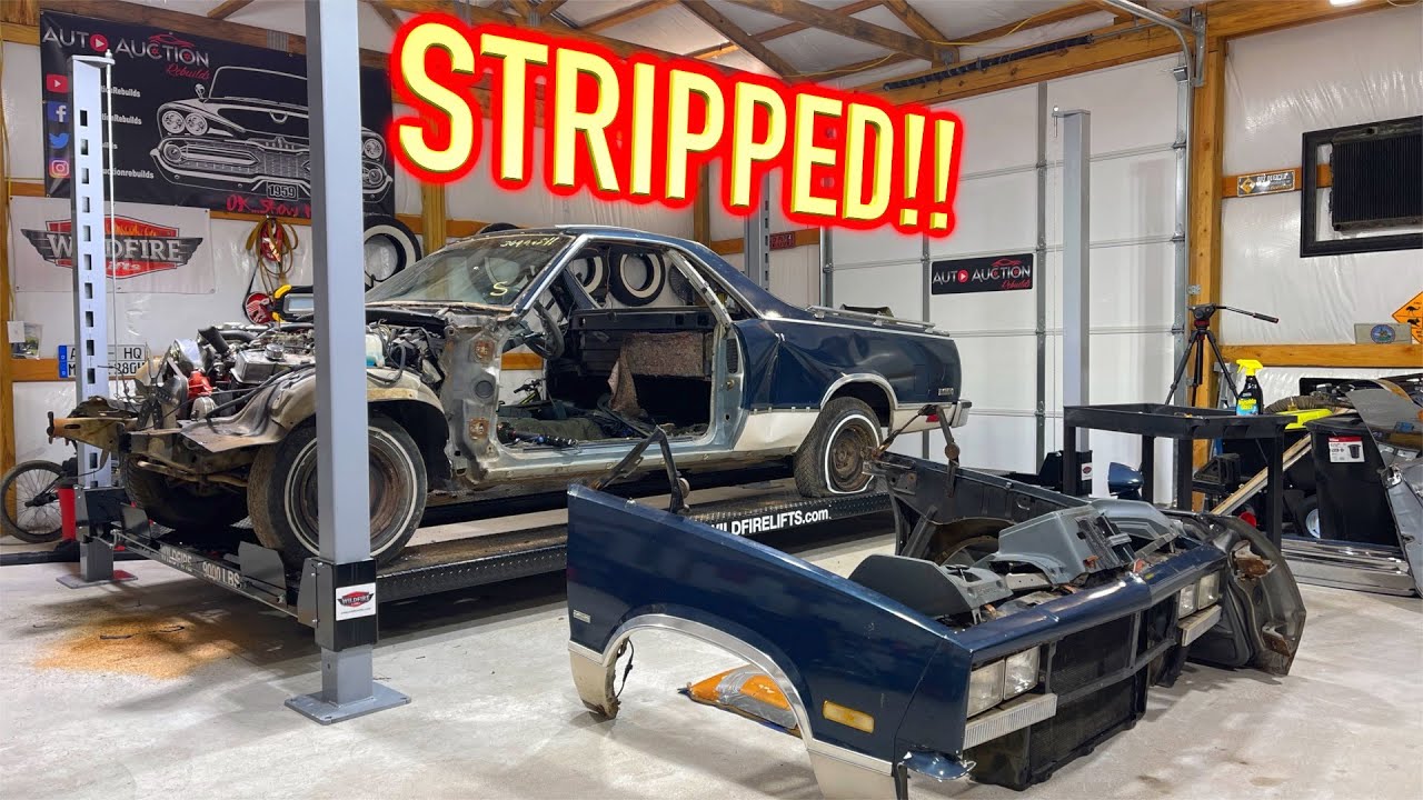 Cheap Copart Wrecked 1985 El Camino Tear Down! Taking the Dog House & Doors Off! PT 3