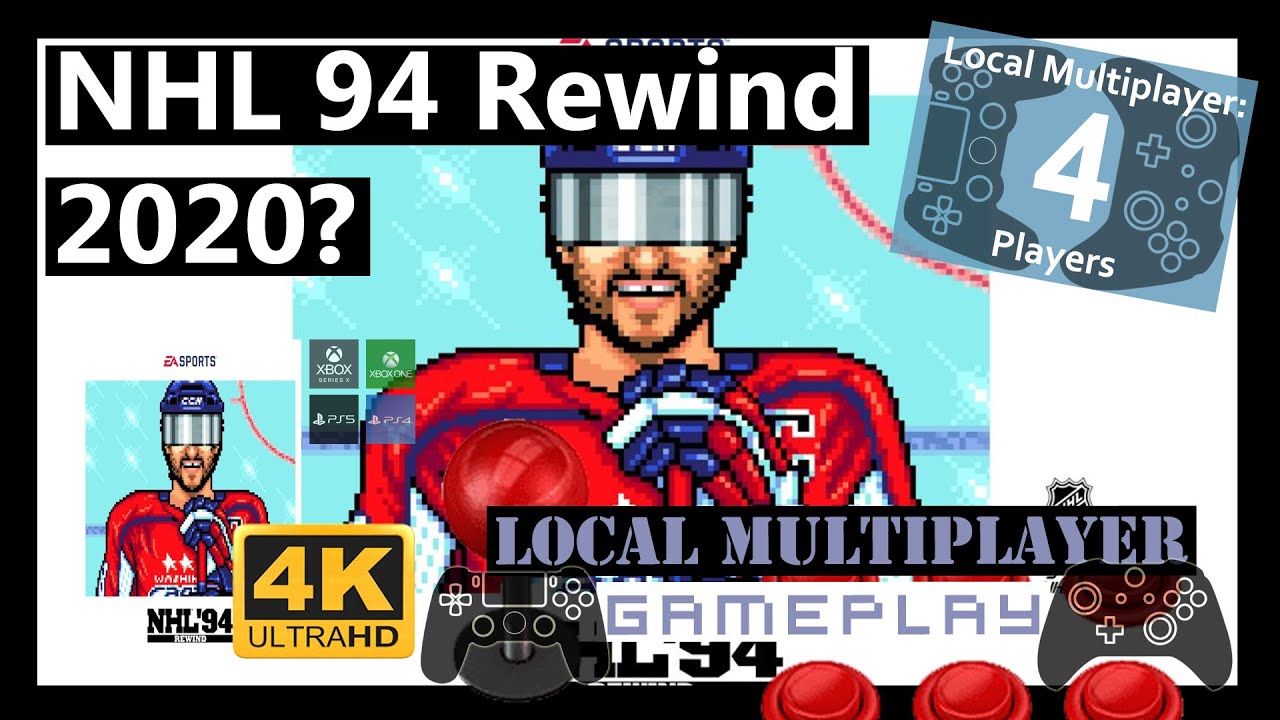 NHL 94 Rewind [4K] 4 Player Local Multiplayer Series X / PS5 - Gameplay