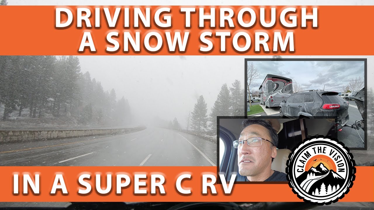 Driving Through a Snow Storm in my Super C RV - Full Time RVLife