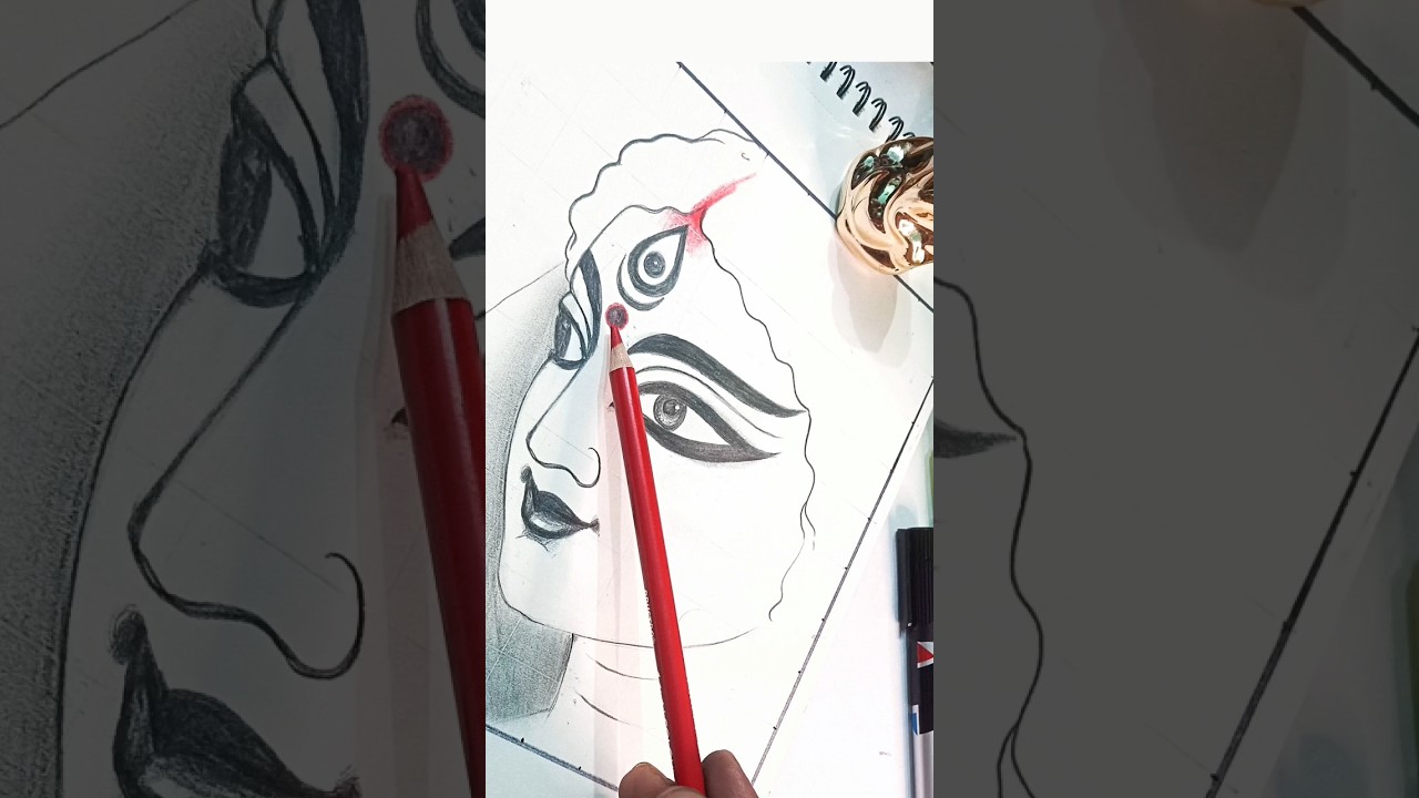 Cute Maa Durga Face Drawing ❤️ Durga Puja Special 