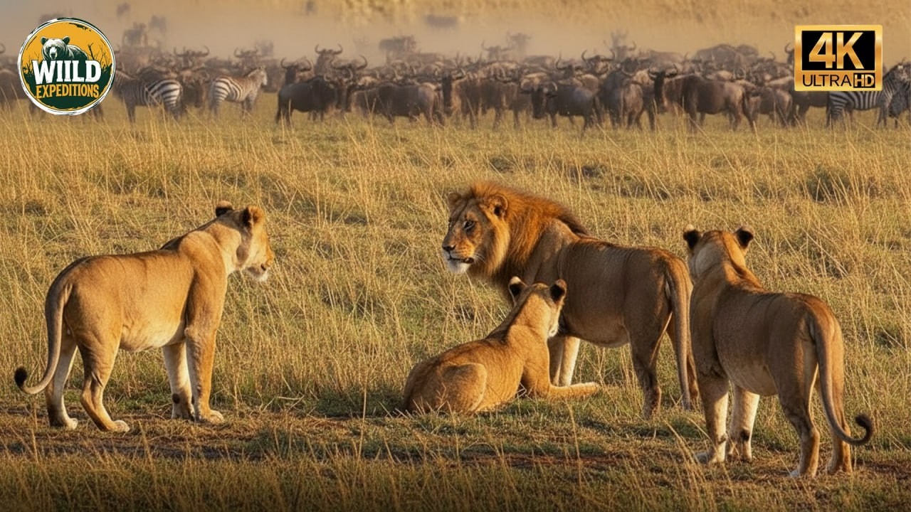 Lion Hunting Strategy: Deconstructing the Pride's Formation | 4K Wildlife Documentary