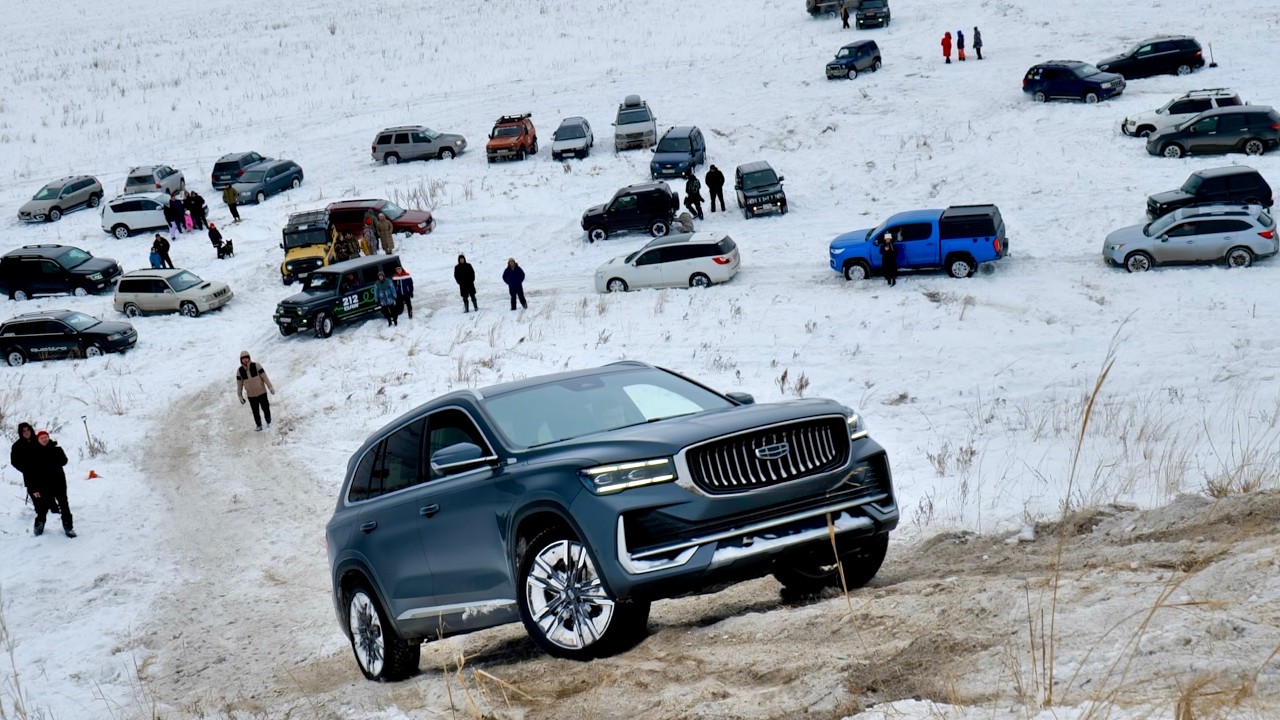КИТАЙСКИЙ GEELY MONJARO на БЕЗДОРОЖЬЕ против 80 МАШИН: Mercedes G500, TANK 300, BMW X5, AUDI Q7