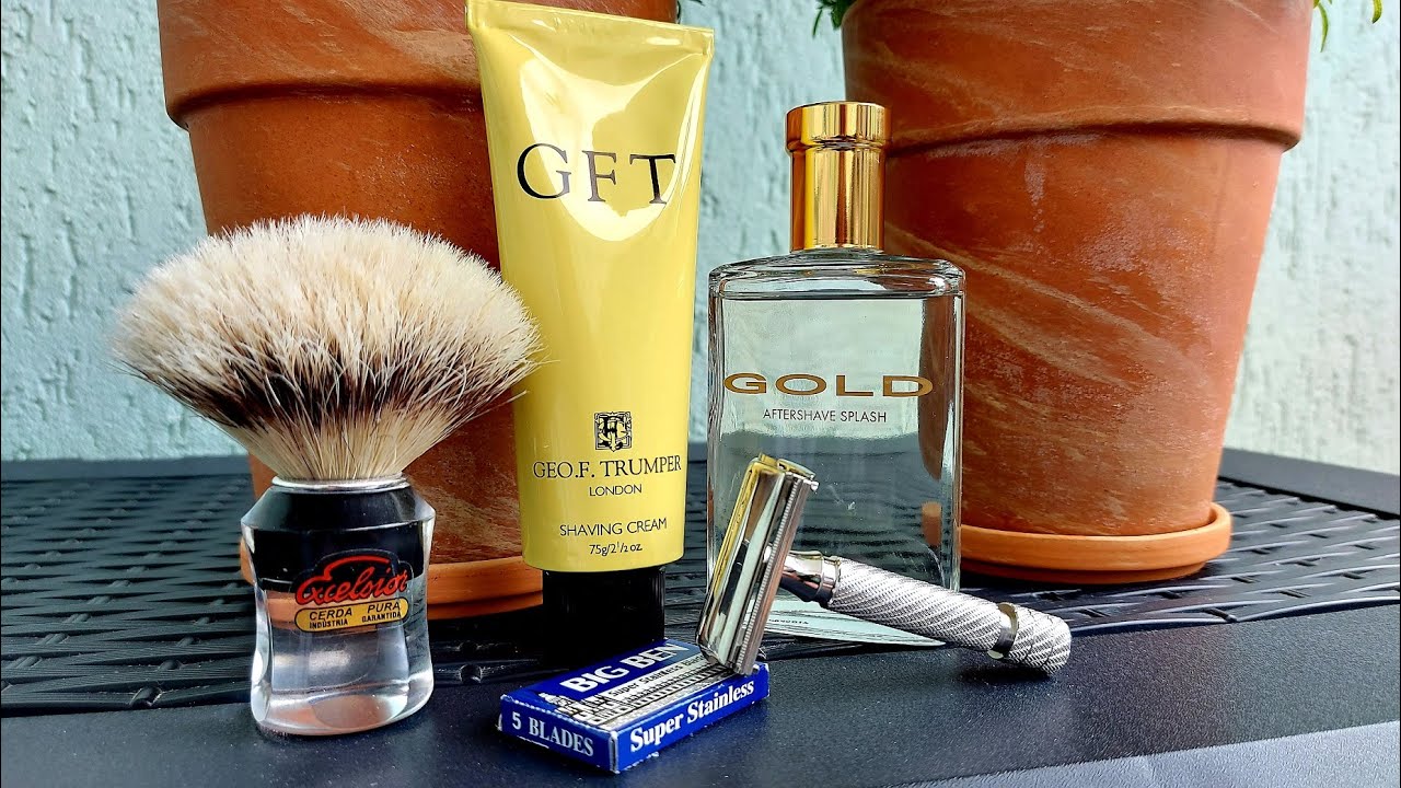 💈🎩 Geo. F. Trumper - GFT Shaving Cream, Yardley Gold Aftershave Lotion, Semogue 620 Boar Brush 💈🎩