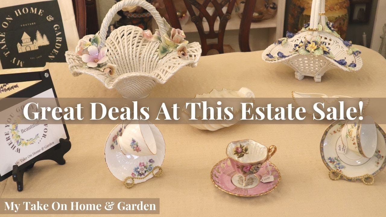 Great Prices Found At This Estate Sale!! // Estate Sale Haul - Capodimonte, Porcelain Teacups