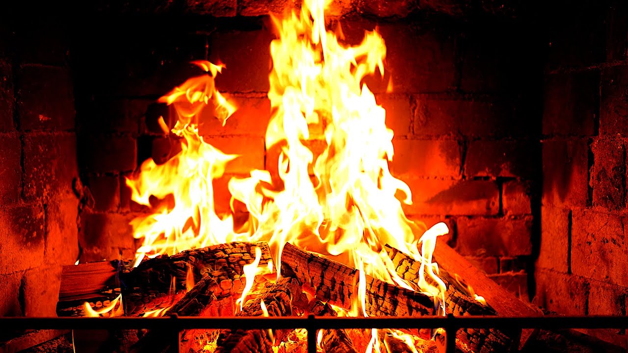 Cozy Fireplace 4K (12 HOURS). Fireplace with Crackling Fire Sounds. Fireplace Ambience