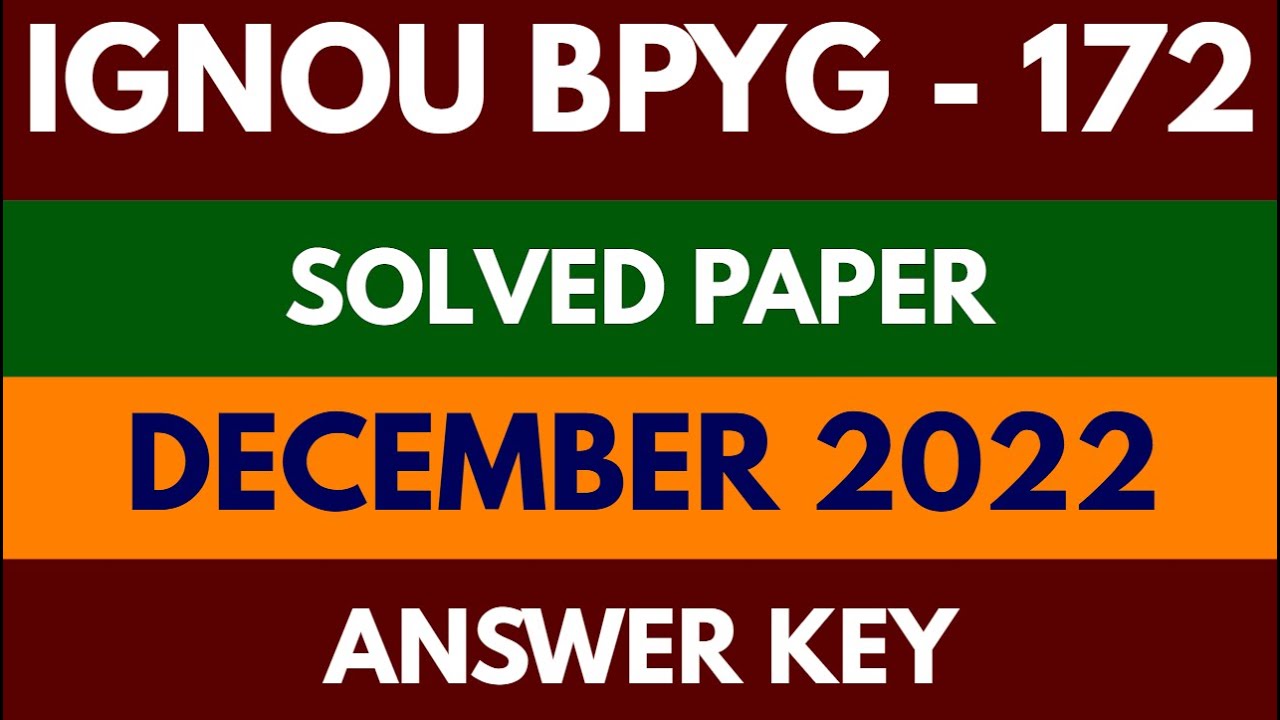 BPYG 172 Dec 2022 Solved Question Paper | Philosophy of Religion IGNOU Exam Preparation