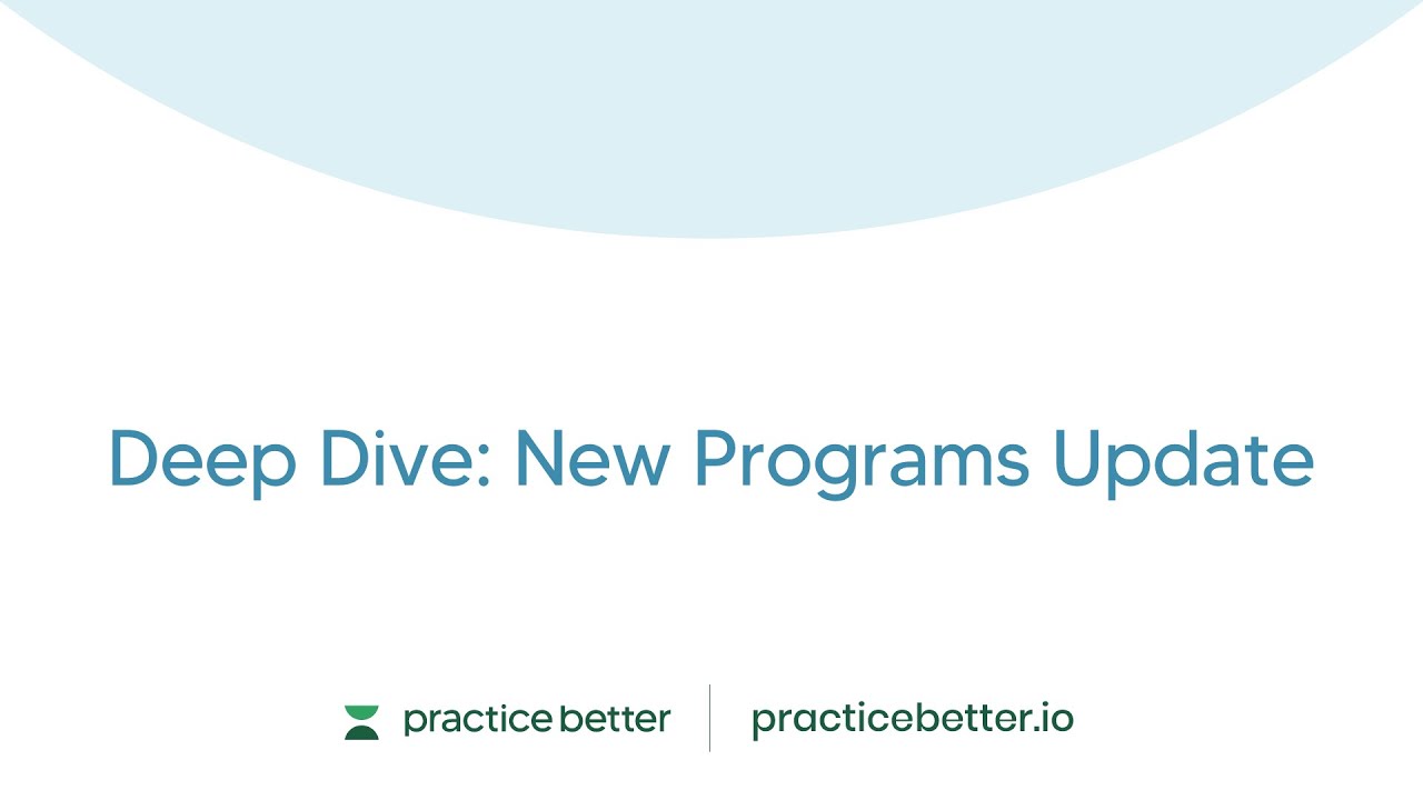 Deep Dive: New Programs Update