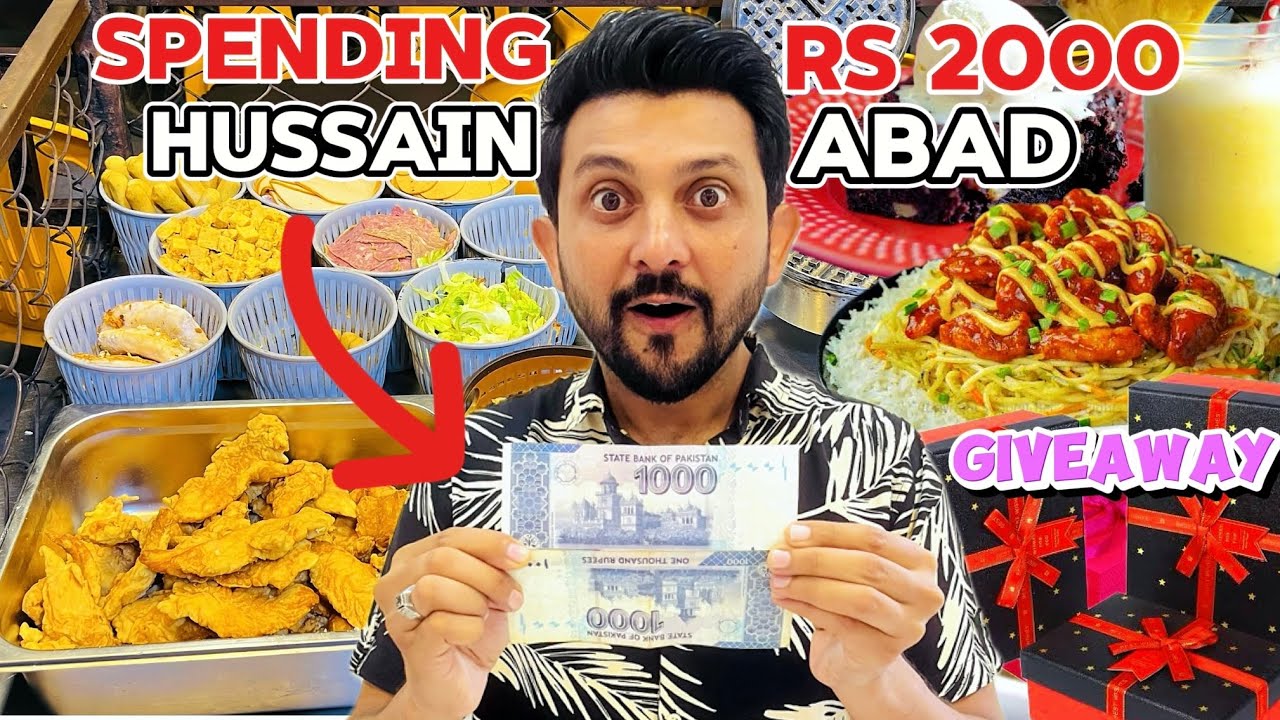 Spending Rs 2000 at Hussainabad Food Street | Giveaway For Subscribers 🎁