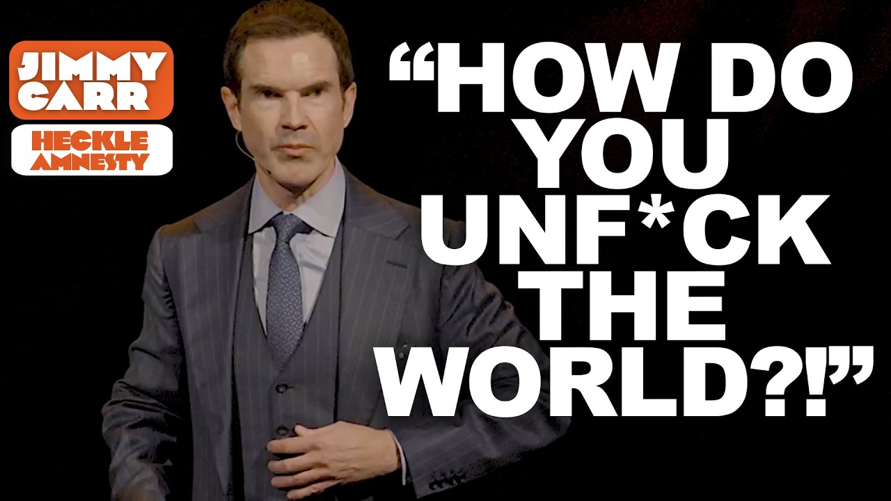 Jimmy Carr Crowd Work: American Heckler Asks Jimmy How To Fix The World