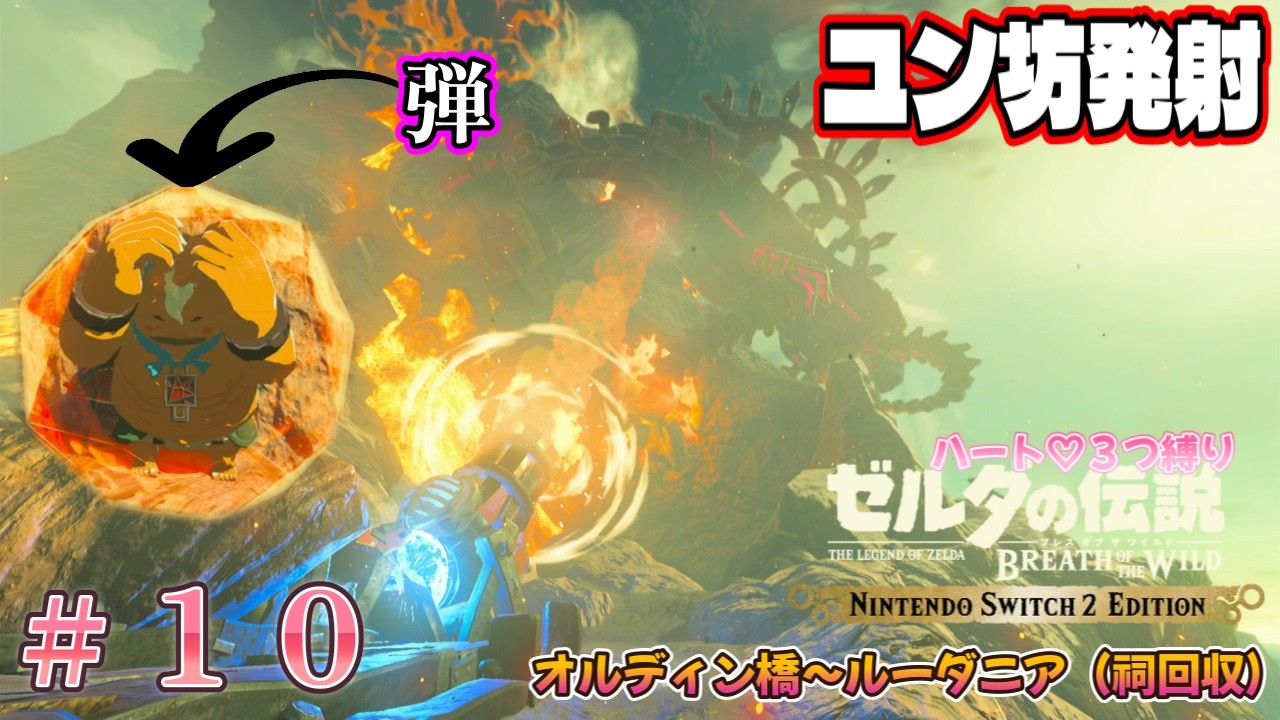 ルーダニアを追い返せ。ユン坊発射！！【ゼルダの伝説 ブレスオブザワイルド ハート３つ縛り #１０】