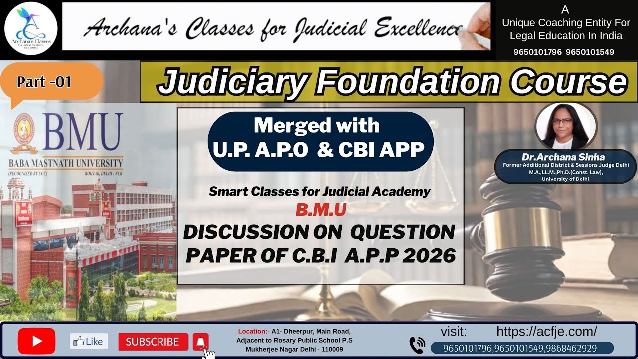 DISCUSSION ON QUESTION PAPER OF C.B.I  A.P.P 2026 Part -01 || Acfje