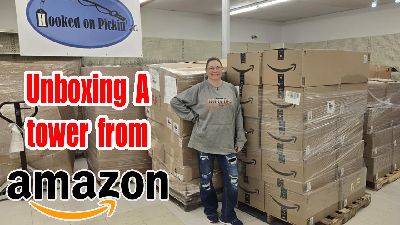 Unboxing a tall tower from Amazon! Check out all the goodies We found! Plus we have candy bars!!!