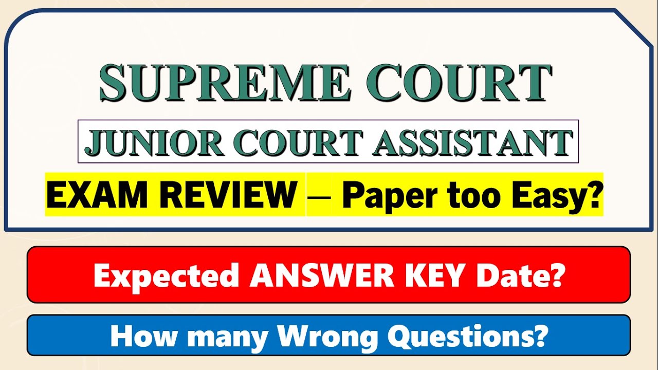 SUPREME COURT JCA 2025 Exam Review - Answer&nbsp;Key