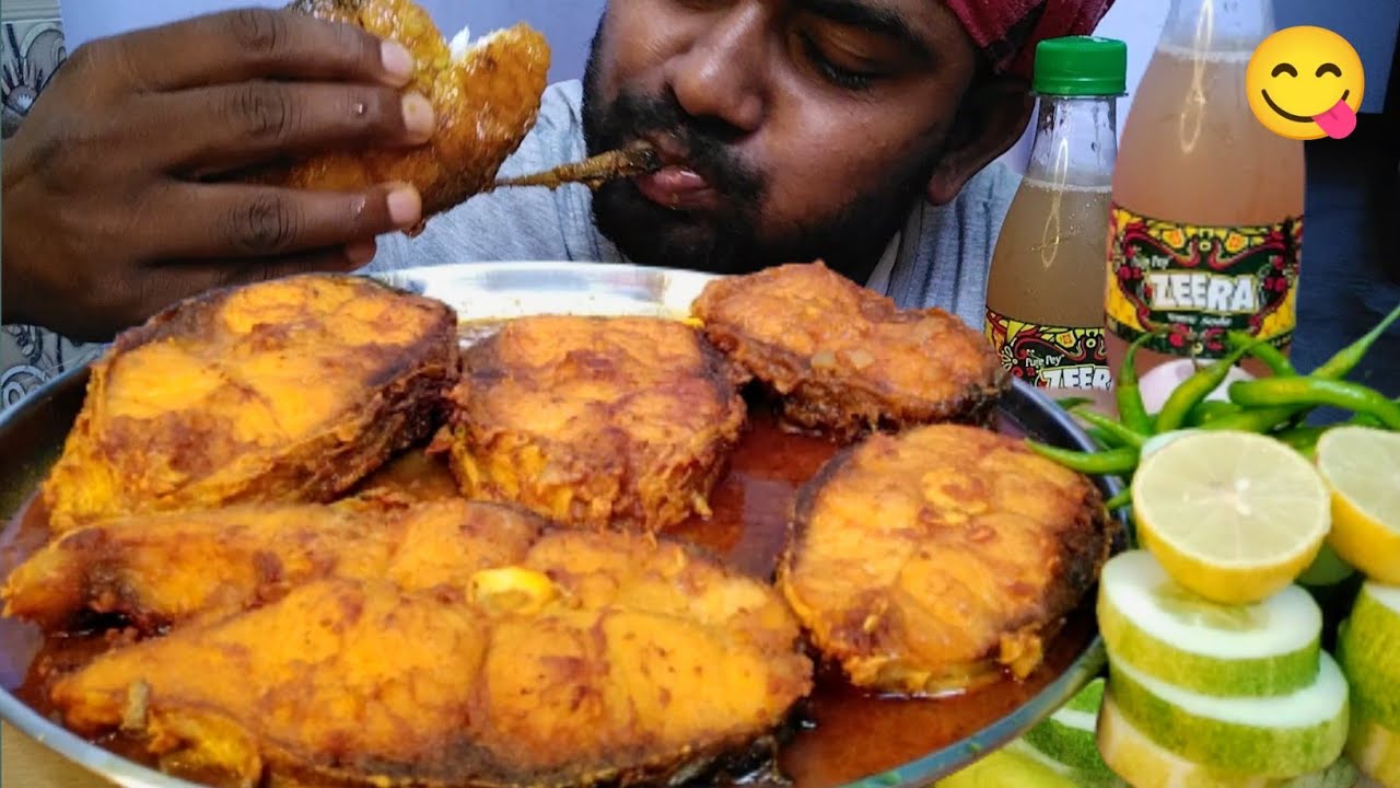 OH NO - Eating Big Size Rahu Masala Fish Curry l Big Monster Fish Curry l Spicy Food Eating l Foodie