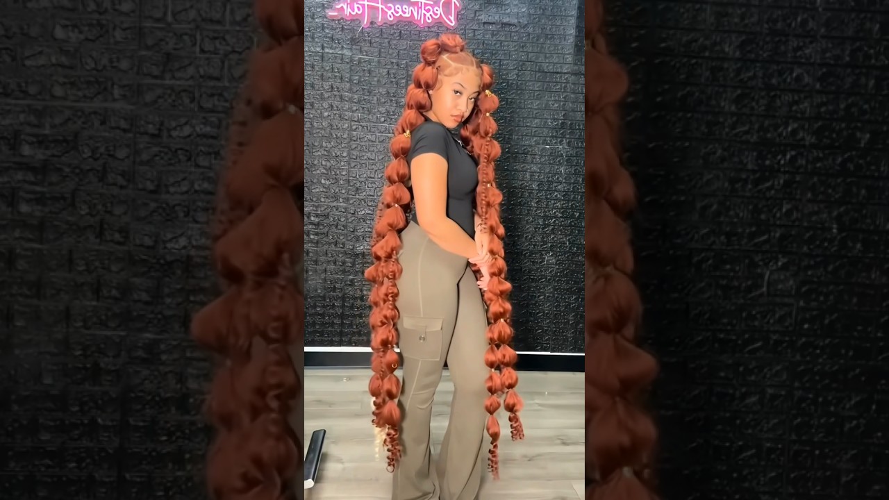 Extended bubble braids 💦 #braids #bubblebraids #hairstyles #diyhairstyle #hairtok  #hairtutorial