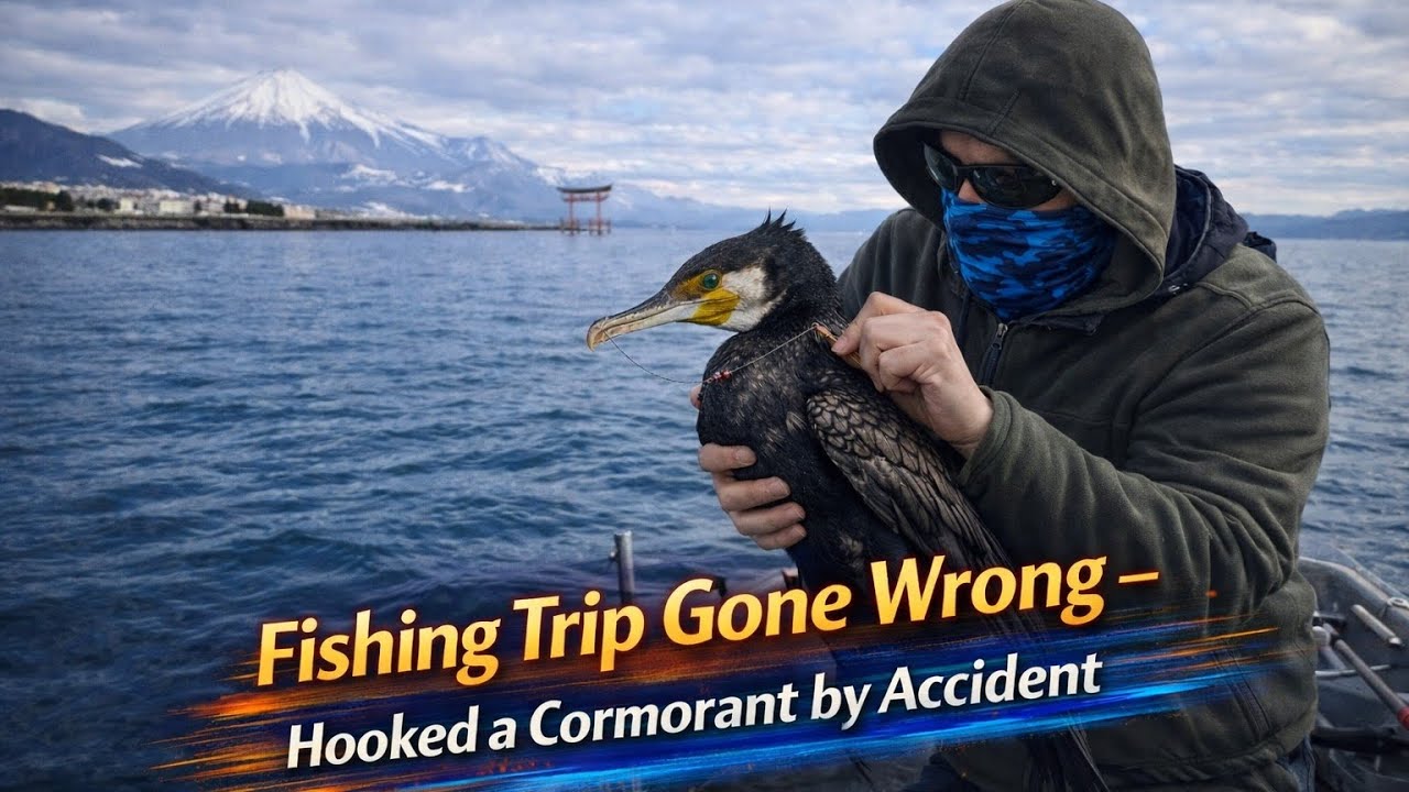 Accidentally Hooked a Cormorant While Fishing