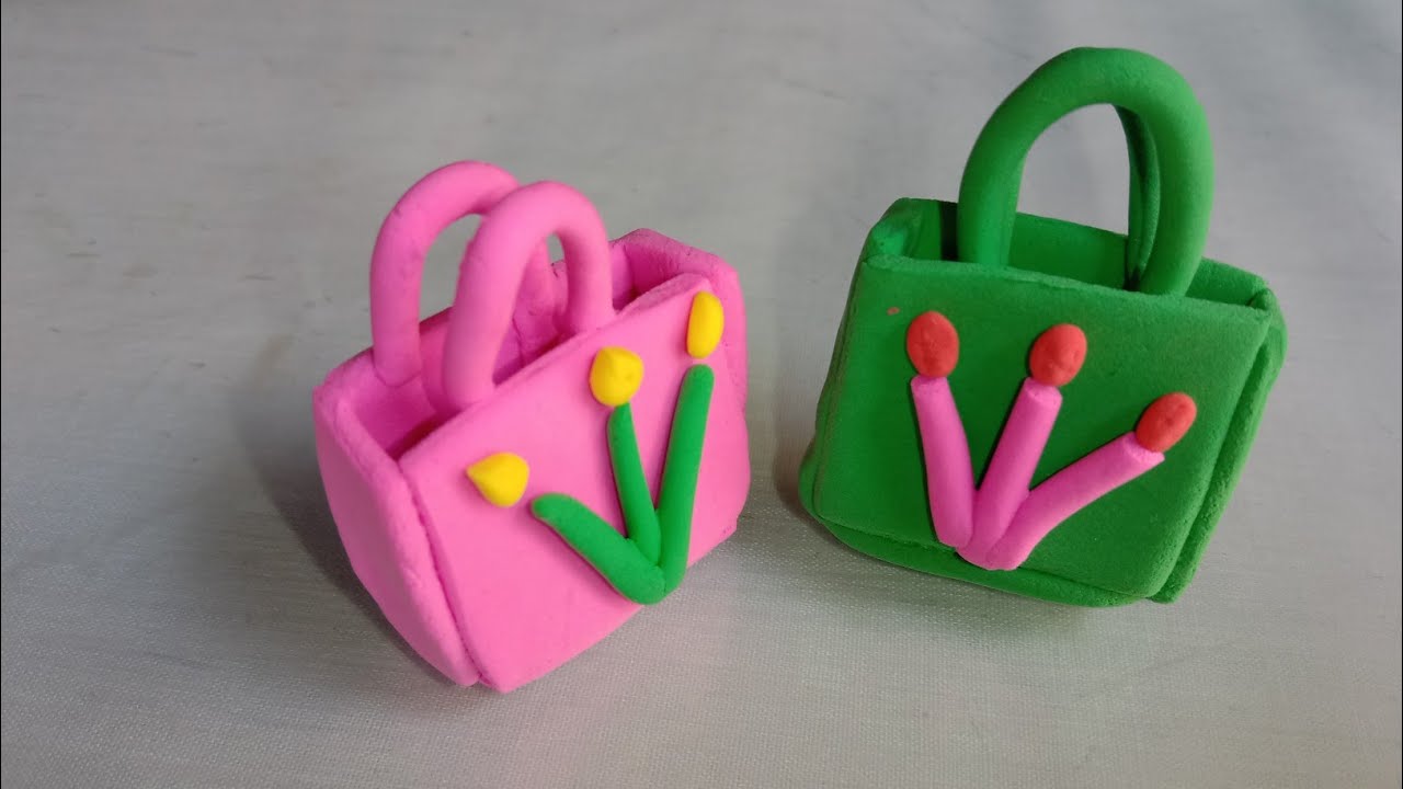 Clay Hand Bags | How to Make Polymer Clay Hand Bags | Mini Clay Craft Bag | DIY Hand Bags | Clay Art