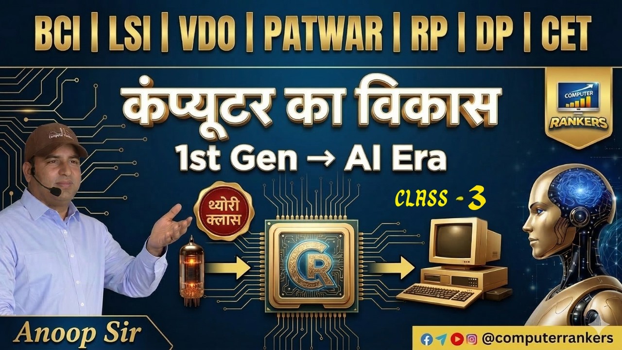 Evolution of Computers | कंप्यूटर का विकास (Full Theory)  Class 3 | For  All Exams Live By Anoop Sir