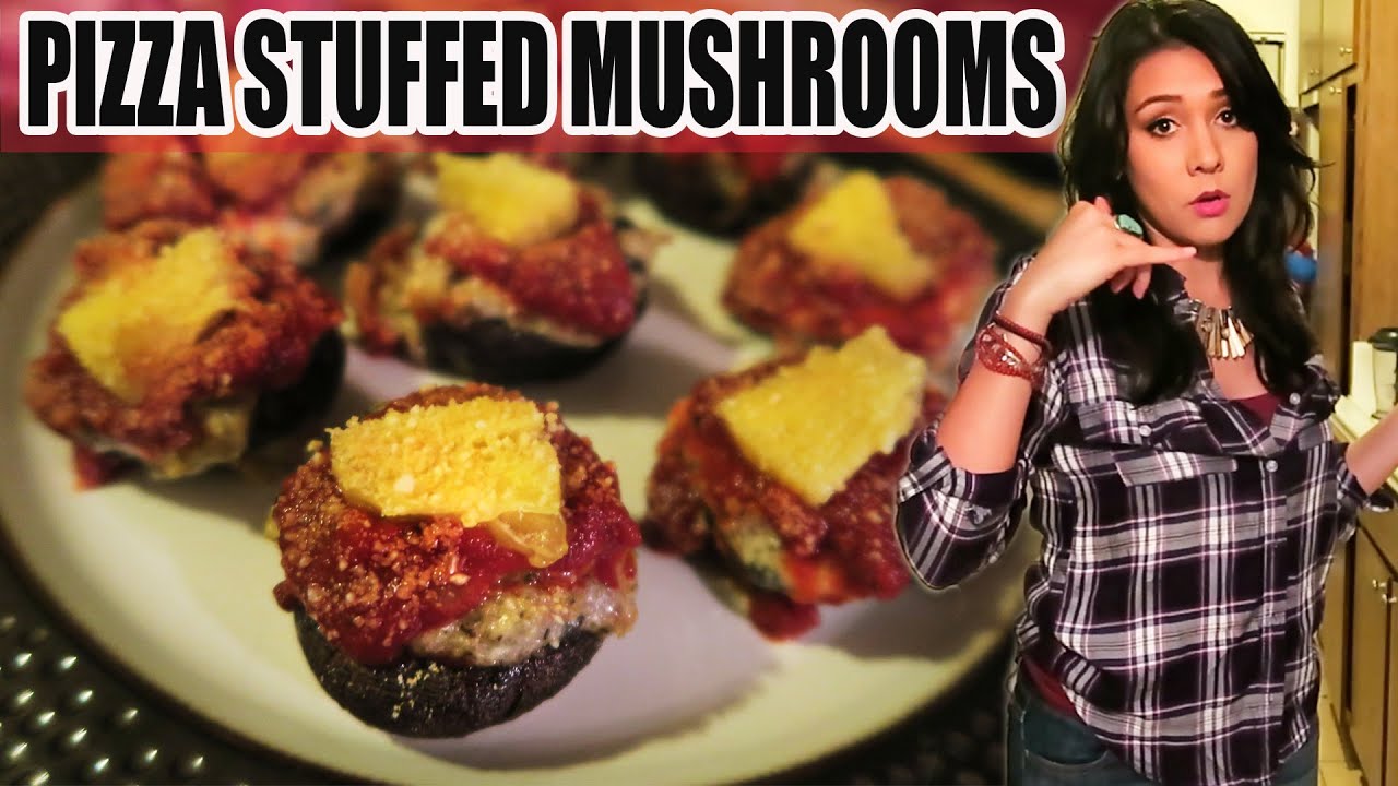 PIZZA STUFFED MUSHROOMS! - #TastyTuesday