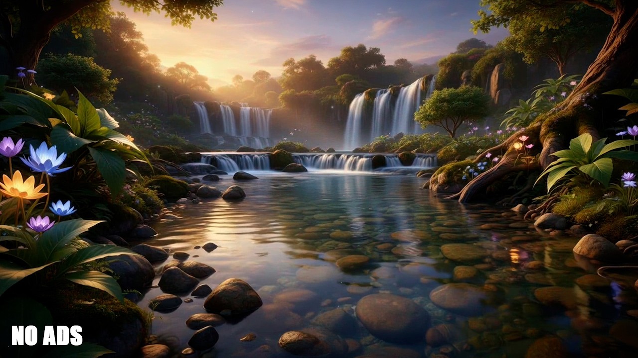 Peaceful River Sounds + Soft Piano 🎹 Relaxing Nature Ambience for Sleep & Meditation 🌊🌿
