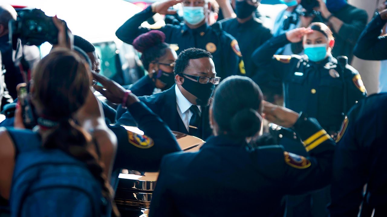 George Floyd's Coffin Saluted by Police as He's Laid to Rest