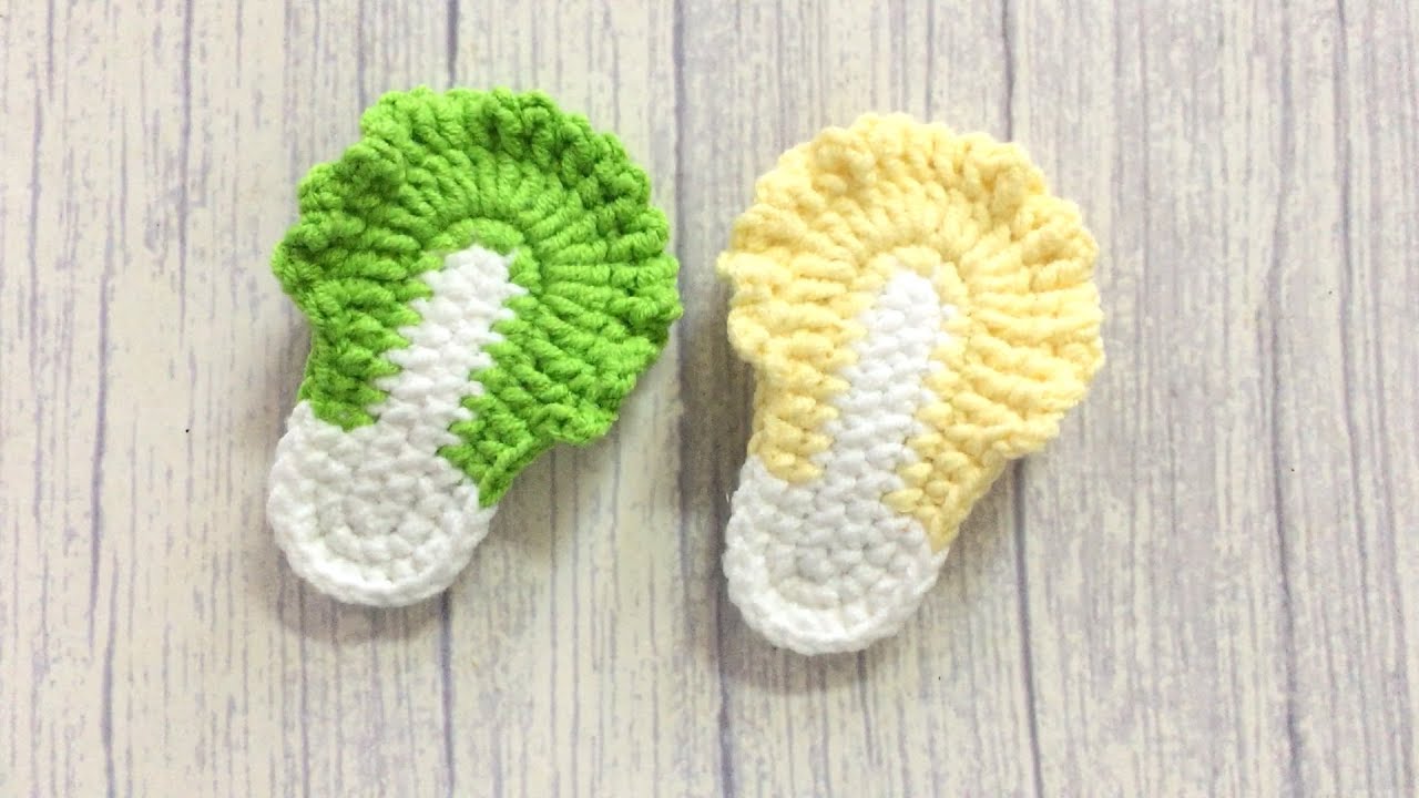 Crochet Cabbage Hair clips, cute vegetable hair pins for girls beginner-friendly