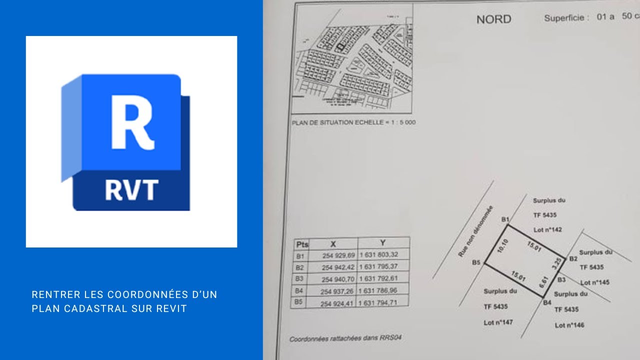 Rentrer les coordonnées d'un plan cadastral sur Revit