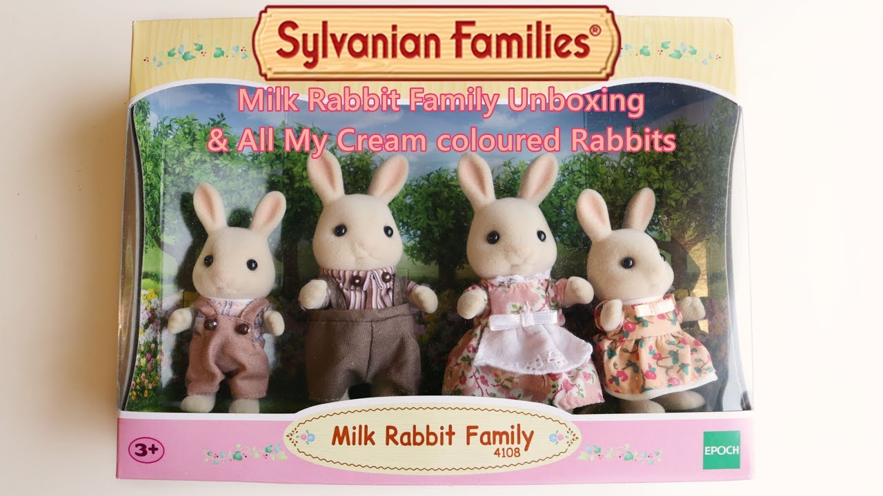 Sylvanian Families Milk Rabbit Family unboxing & My Cream Coloured Rabbit Collection Calico Critters