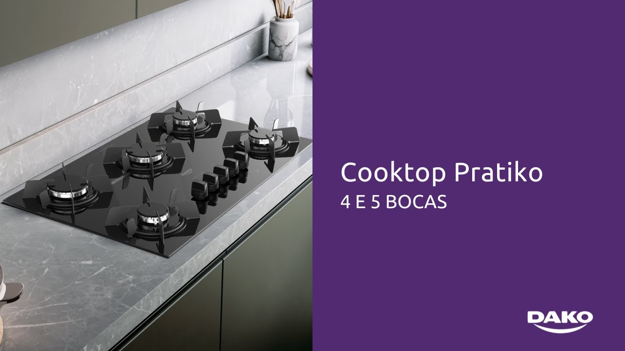 Cooktop a Gás Dako Pratiko Preto