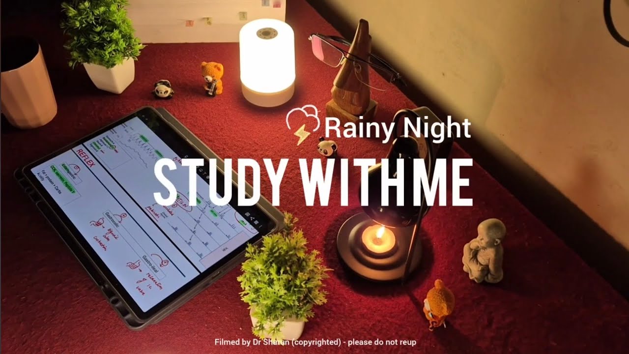 2-HOUR STUDY WITH ME | 🌩 Calm Rain Background | Pomodoro 50-10 