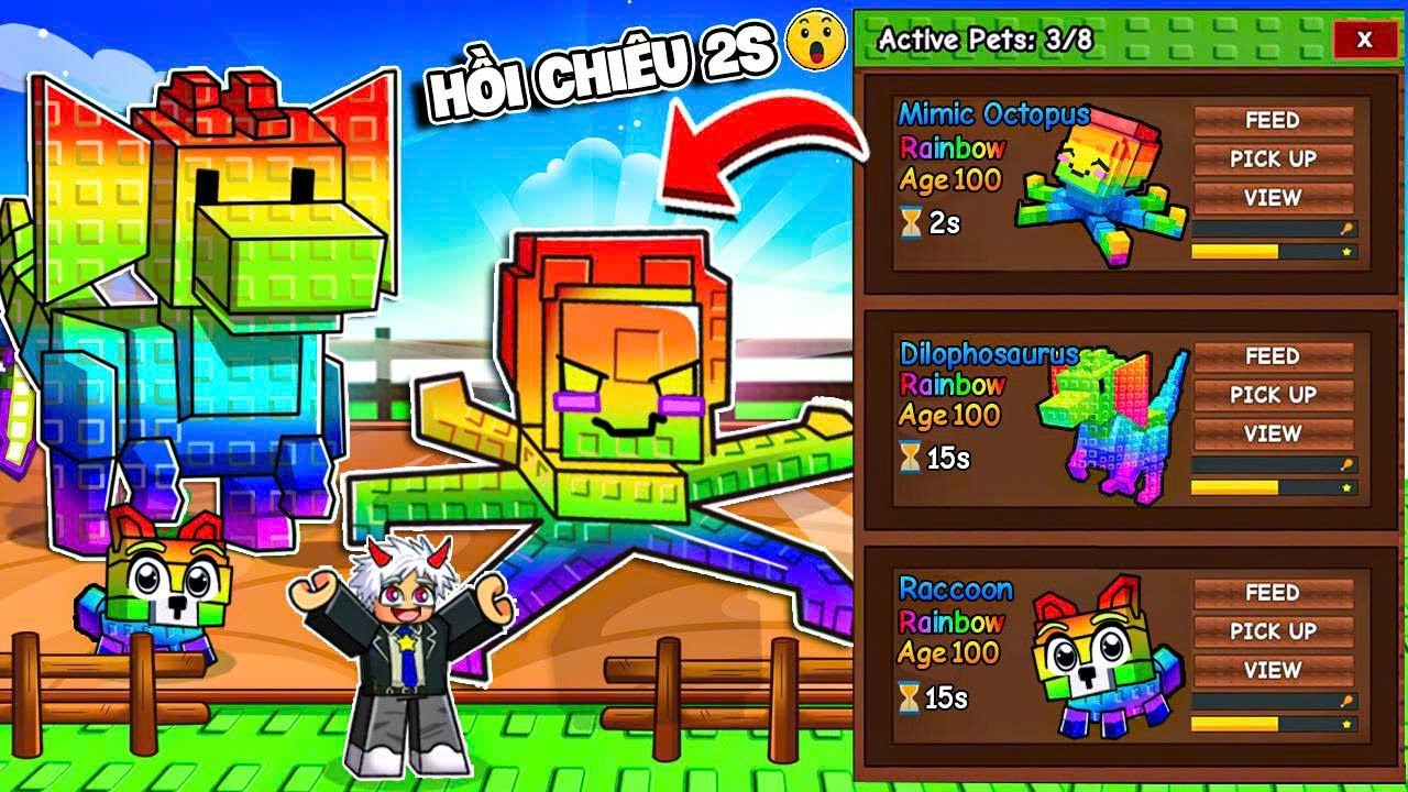 BI HUỲNH TẠO QUÂN ĐỘI TITAN RAINBOW BÁ ĐẠO VỚI LỖI BUG TĂNG CẤP TRONG GROW A GARDEN