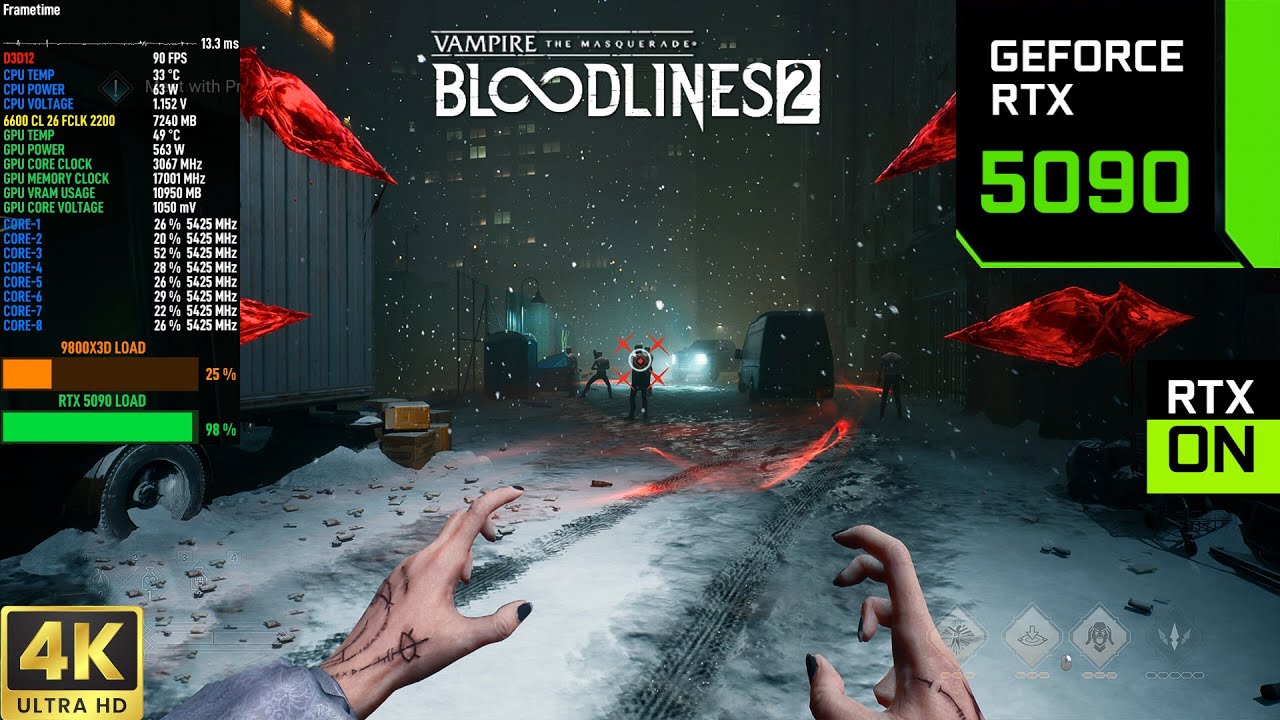 Vampire The Masquerade: Bloodlines 2 - 4K Maximum Settings | RTX 5090