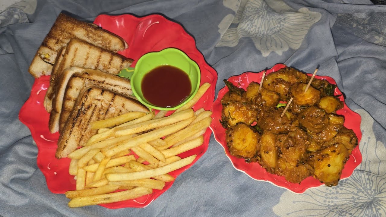 Khatte aloo and Chicken cheese sandwich recipe |Nidaskitchen07|