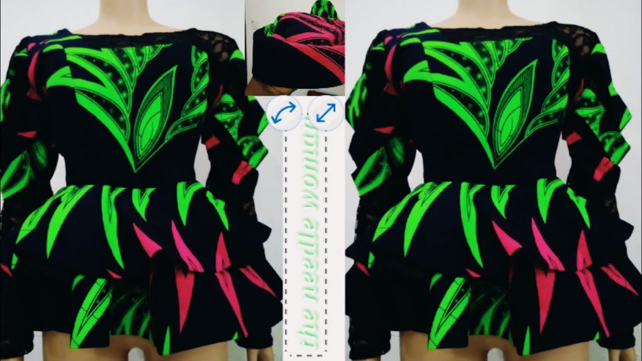 How I made this  beautiful 720degrees peplum blouse with lawyered sleeves