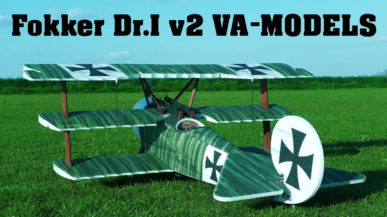 Fokker Dr.I v2 VA-MODELS | EPP RC triplane | MAIDEN FLIGHT | 4K | 2023