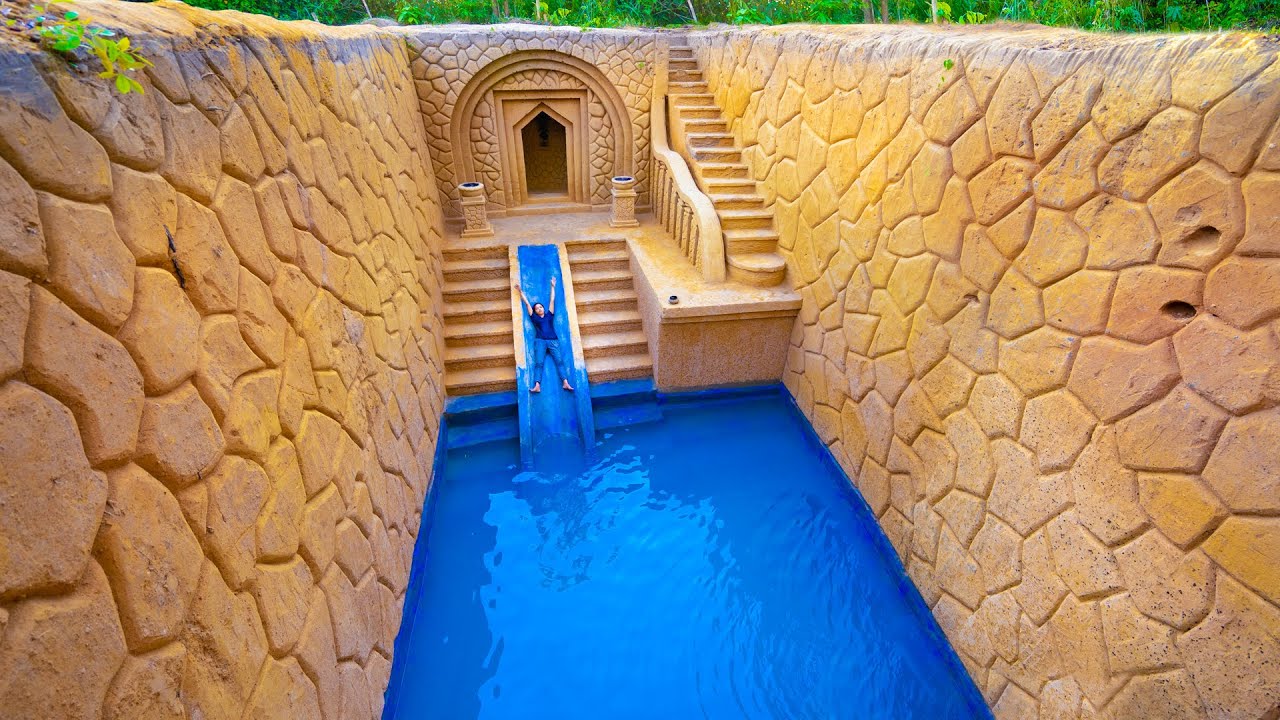 Girl Live off Grid Building a Private Pool in a Luxury Underground House in 149 Days