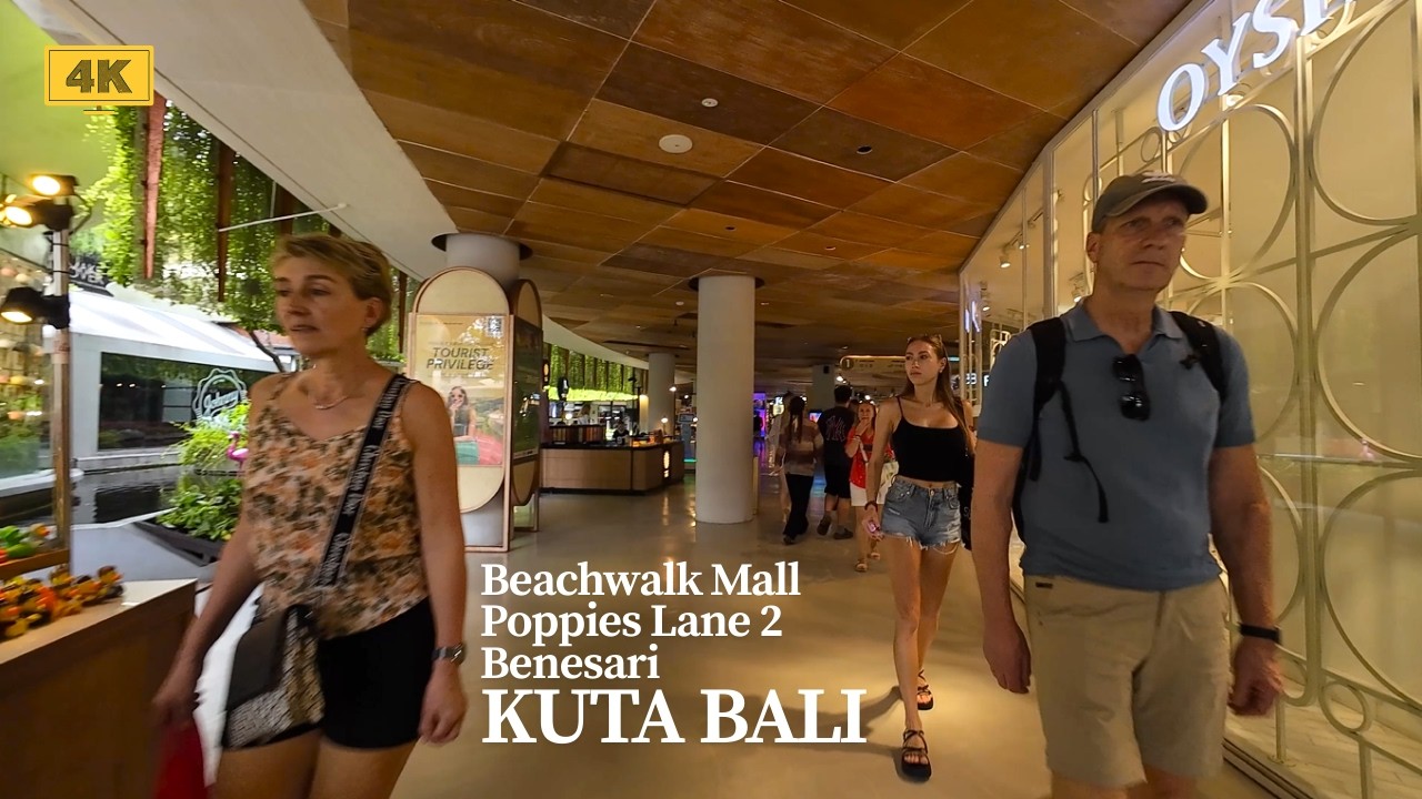 4K Chill Afternoon Walk Around Beachwalk Mall, Poppies Lane & Benesari Street KUTA BALI 2026