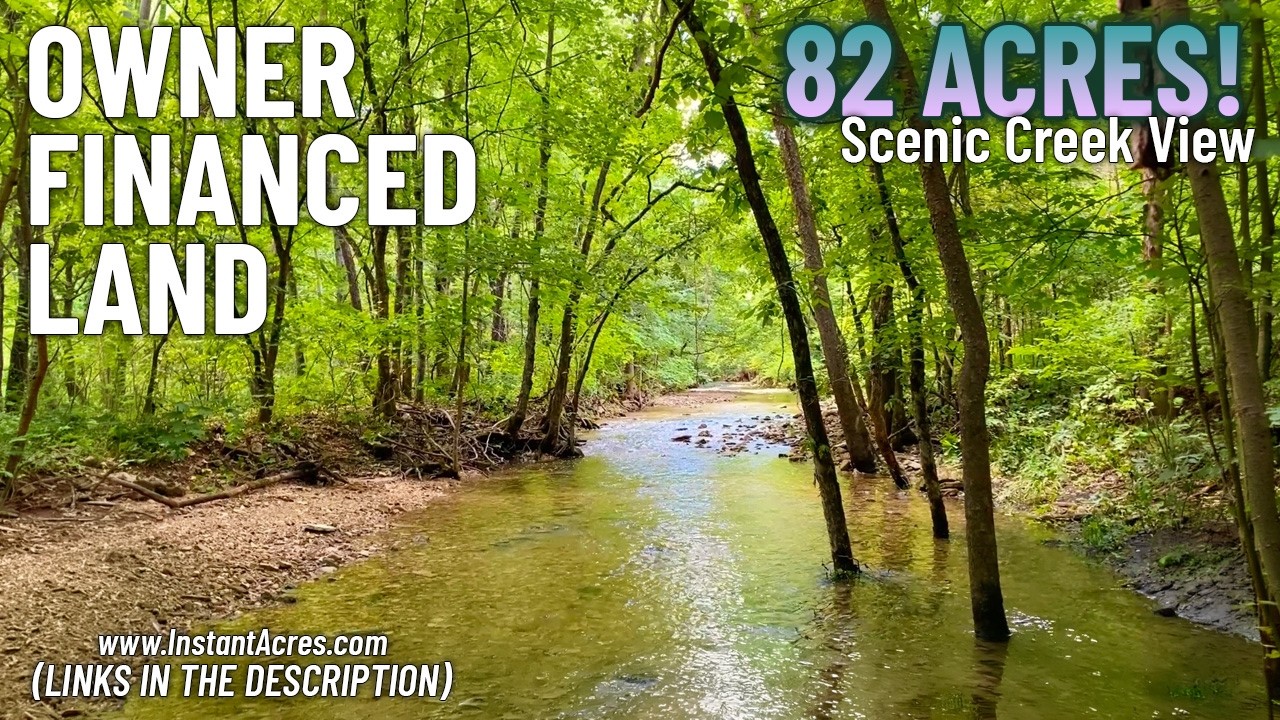 82 Acres! Owner Financed Land for Sale in Missouri - Ground Vid of Bryant Creek Running through HB80