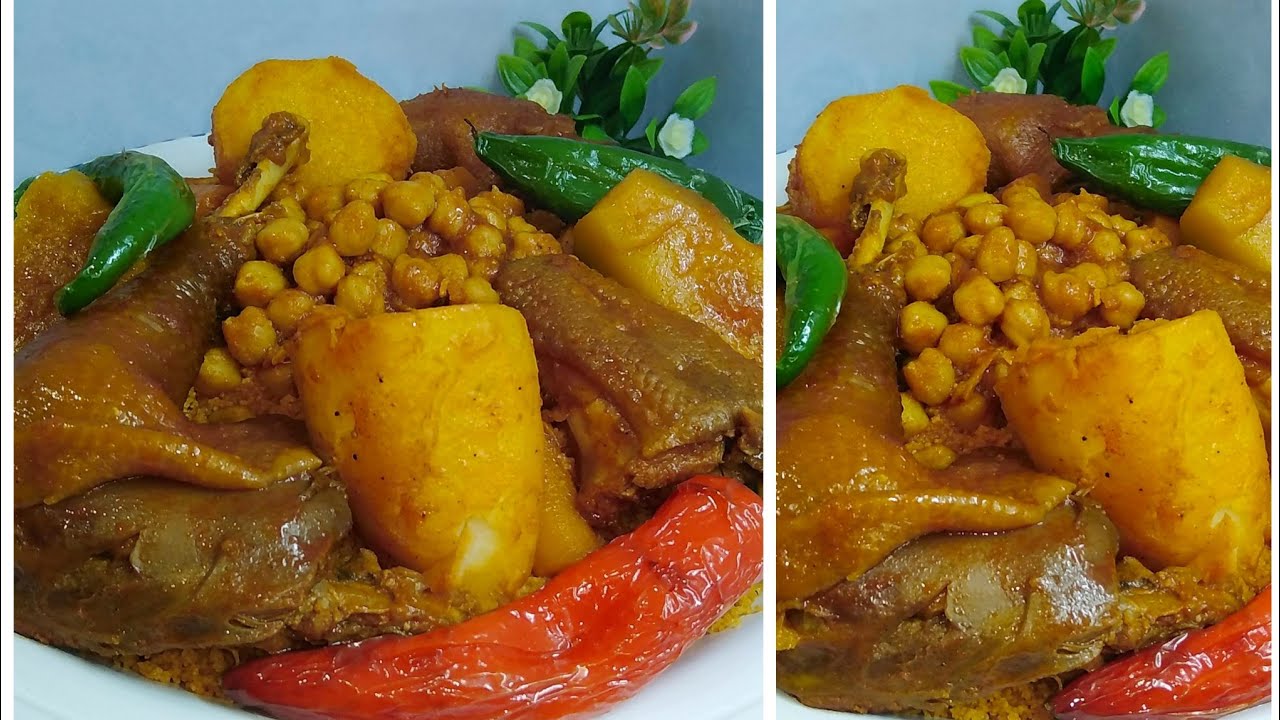 كسكسي تونسي بالدجاج(العربي) اصل البنة coucous tunisien au poulet