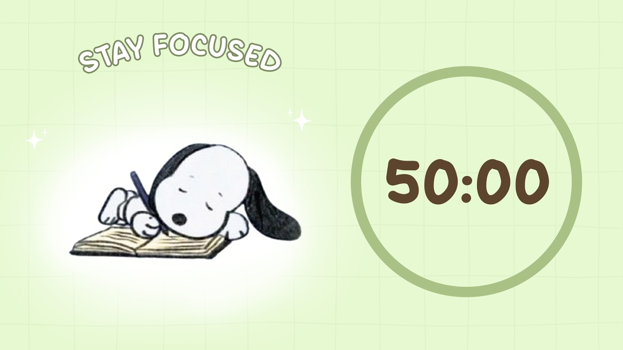 🐶 Study with Me | Snoopy Writing and Focus | 50/10 Timer | Chill Lo-fi 🎶 | 4 Hour Focus Session