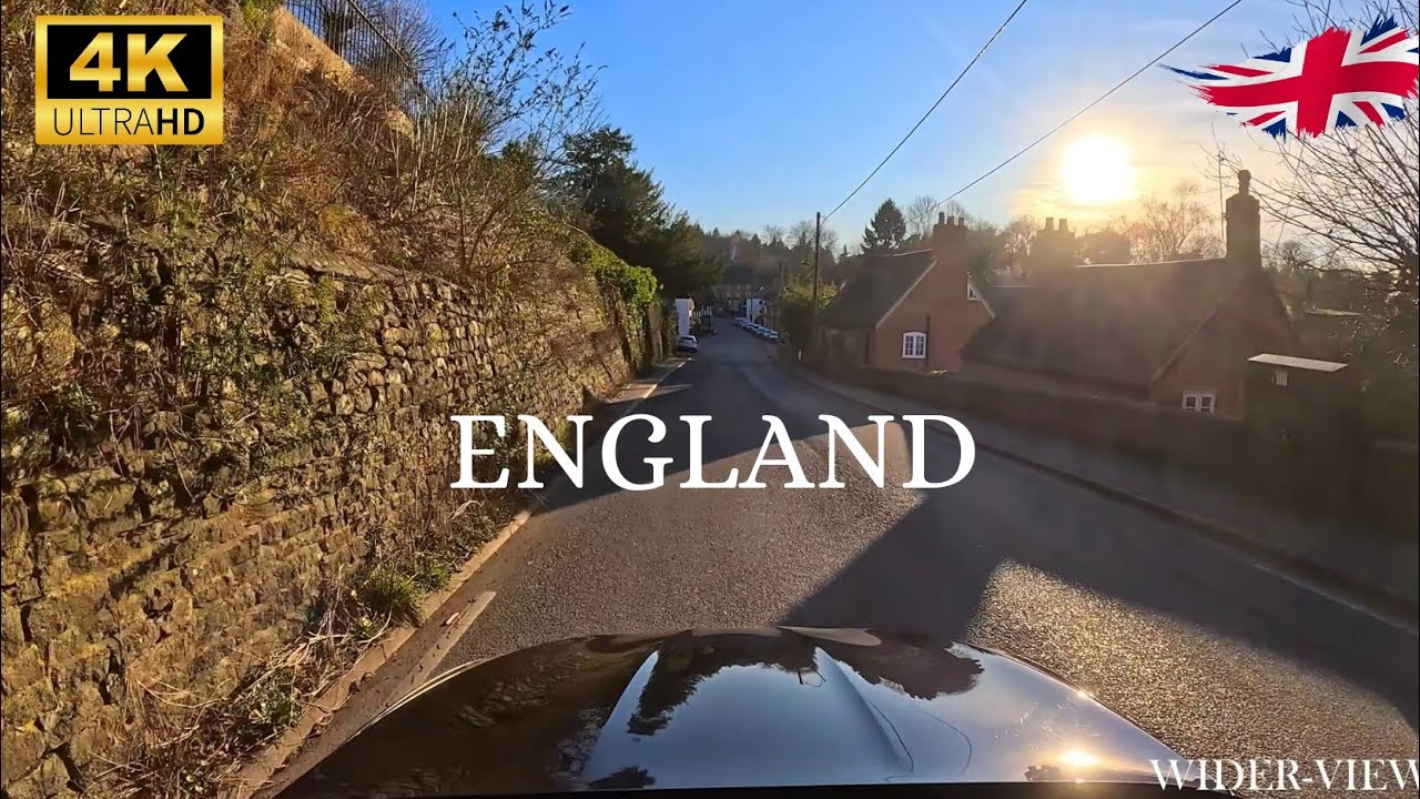 4K Scenic Sunny Winter Country Side Drive From Bristol to Stonehenge to Bath UK